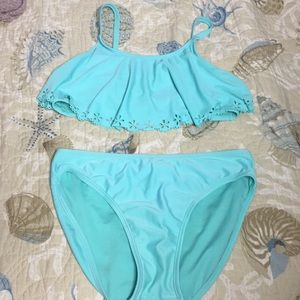 Target Two Piece Teal Bathing Suit Top and Bottom
